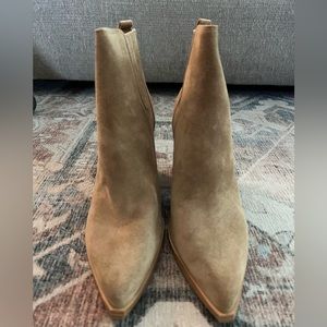 Marc Fisher LTD Oshay Pointed Toe Bootie in Medium Natural Suede Size 8.5